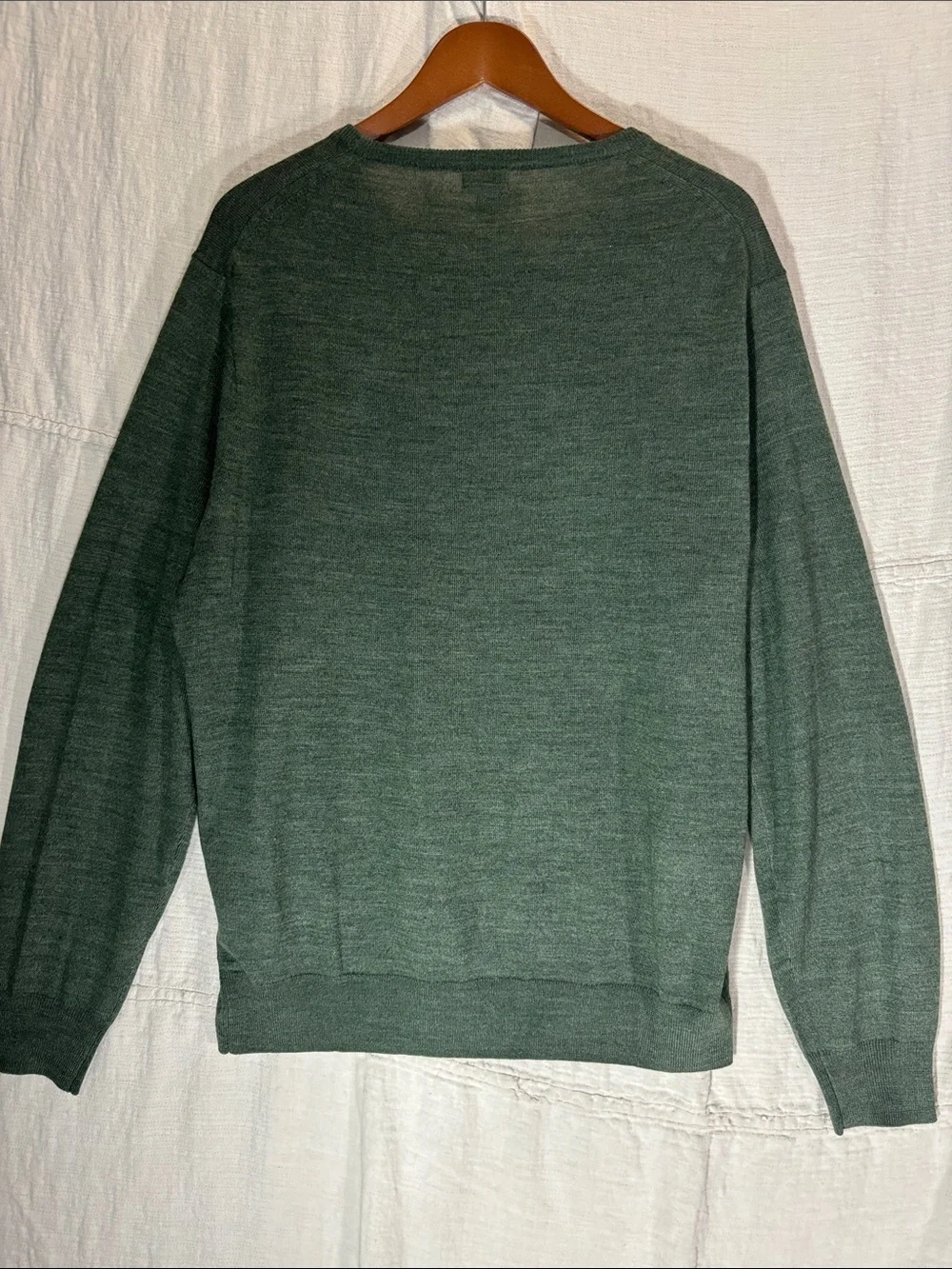 J. Crew Men's XL Merino Wool Blend Crewneck Sweater in Sage Green EUC